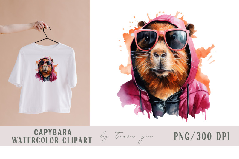 cute-watercolor-capybara-in-sunglasses-clipart-1-png-file