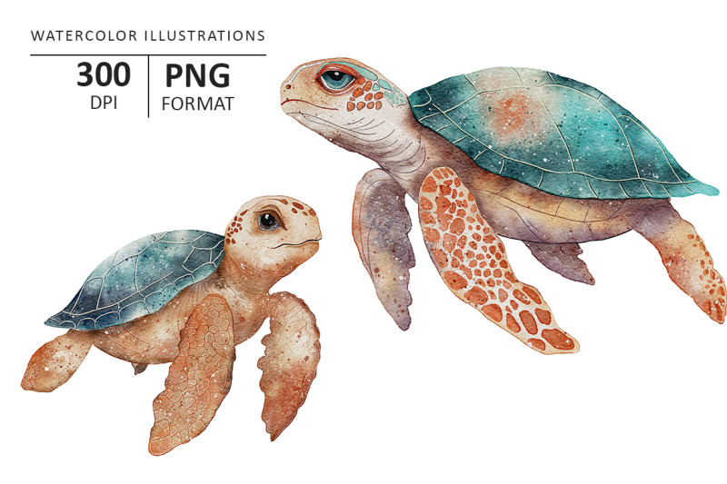 sea-turtles-watercolor-illustration