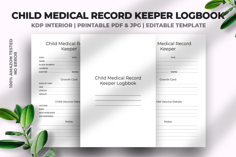 child-medical-record-keeper-logbook-kdp-interior