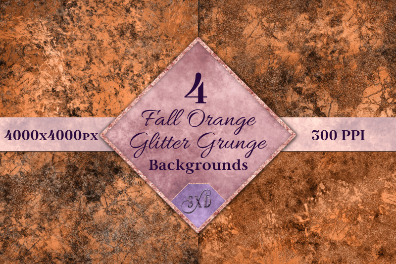 fall-orange-glitter-grunge-backgrounds-4-images
