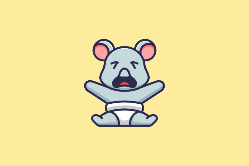 cute-baby-koala-crying-vector-template-logo-design