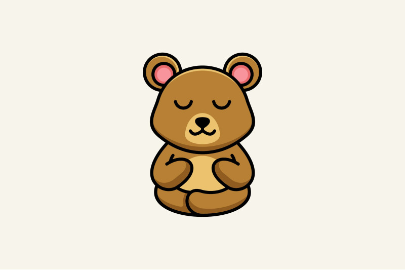 cute-bear-meditation-logo-vector-template-logo-design