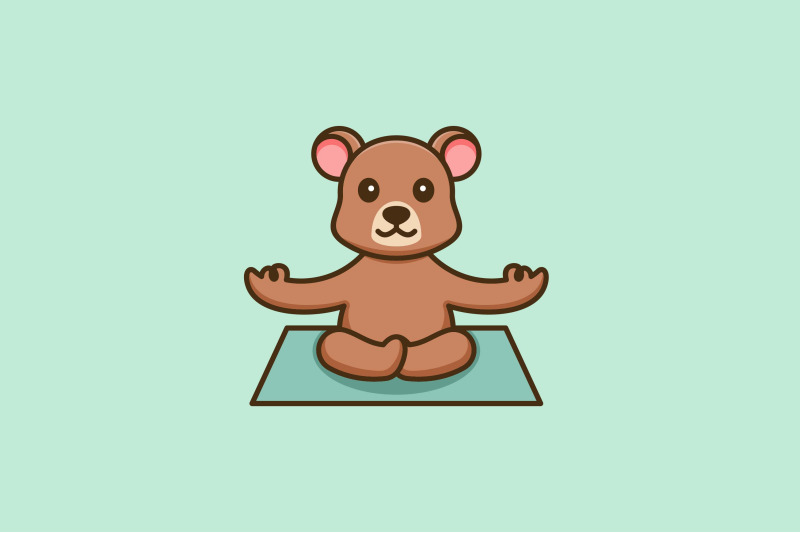 cute-bear-meditation-vector-template-logo-design