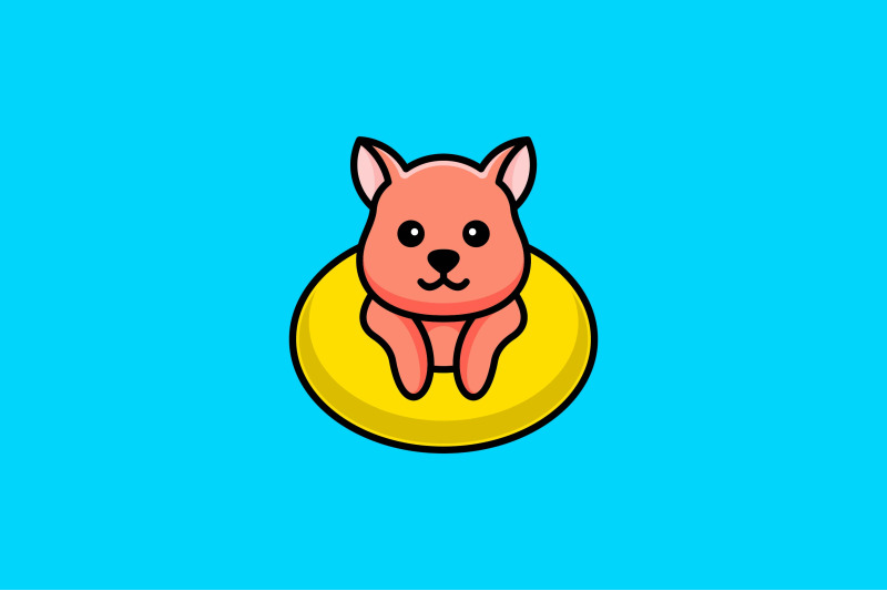 cute-cat-in-pool-tube-vector-template-logo-design