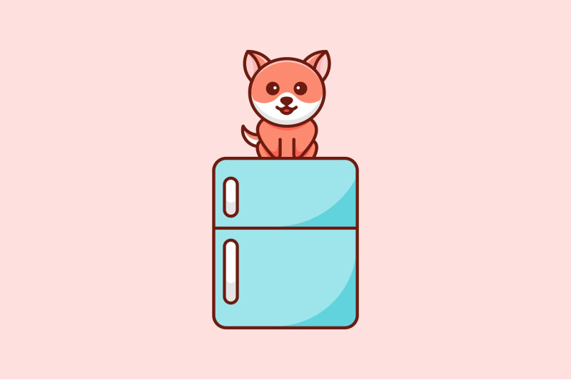 cute-cat-on-fridge-vector-template-logo-design