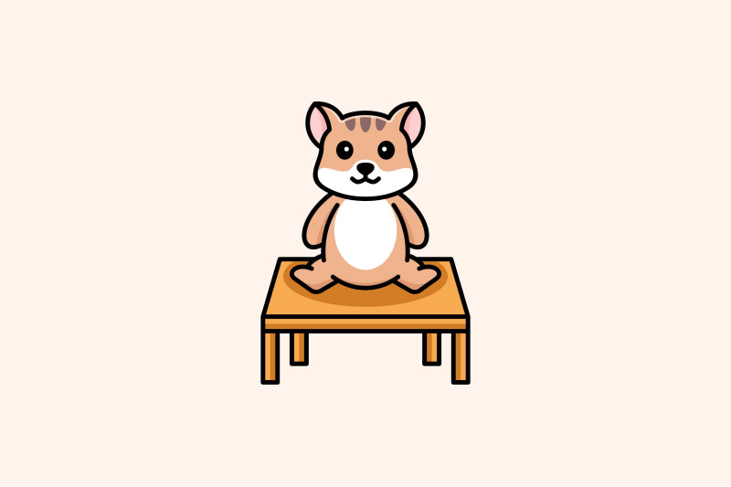 cute-cat-on-table-vector-template-logo-design