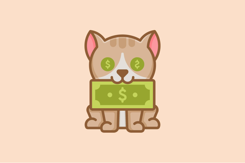 cute-dollar-cat-vector-template-logo-design