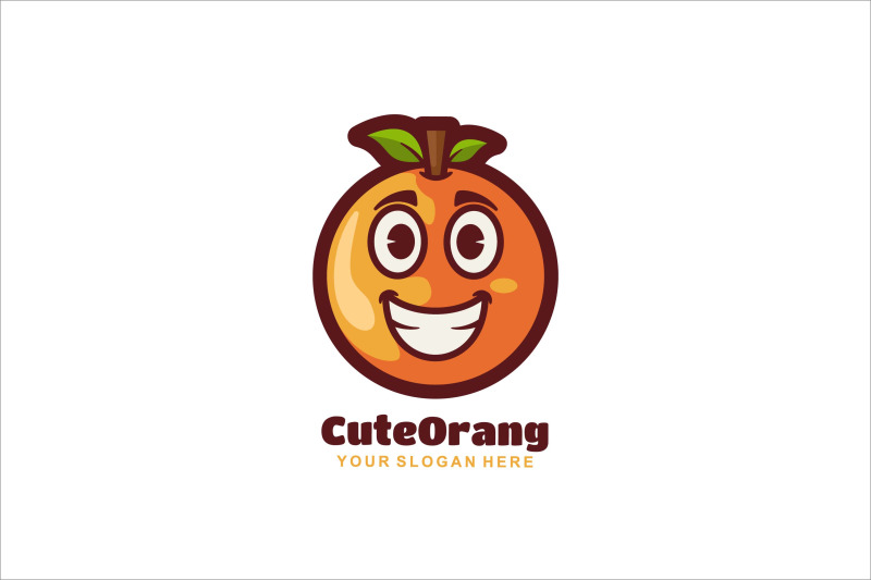 cute-face-orange-vector-template-logo-design