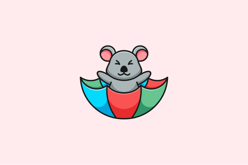 cute-koala-in-umbrella-vector-template-logo-design