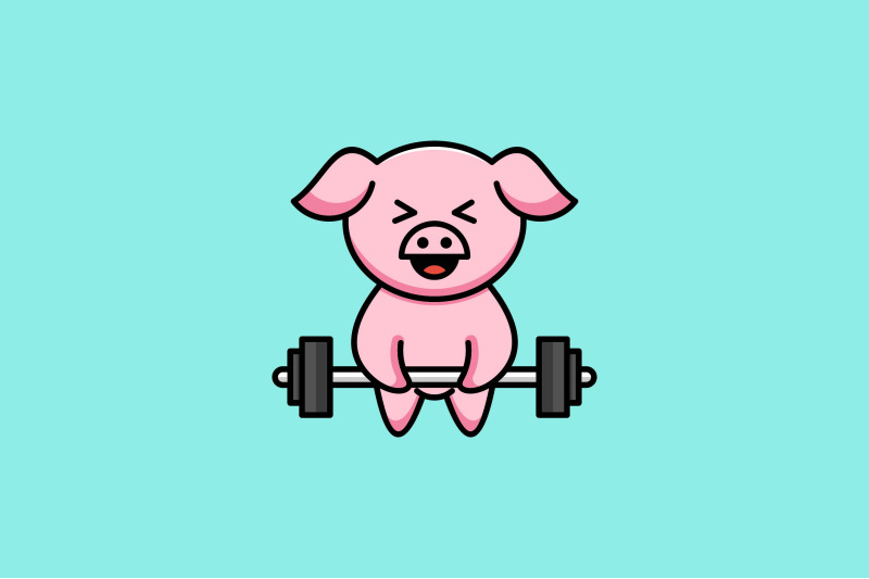 cute-pig-gym-vector-template-logo-design