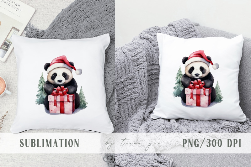cute-watercolor-christmas-panda-set-clipart-3-png-files