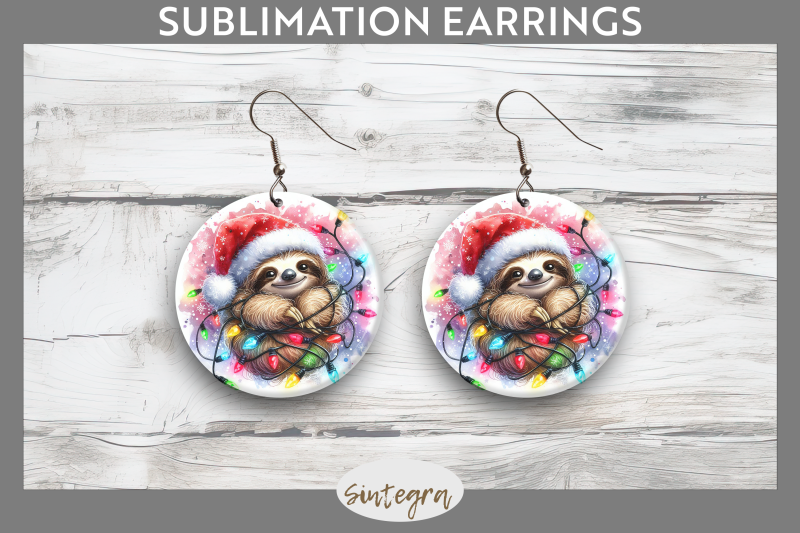 christmas-sloth-entangled-in-lights-round-earrings-sublimation