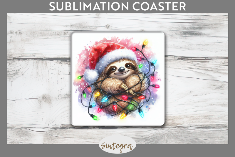 christmas-sloth-entangled-in-lights-square-coaster-sublimation