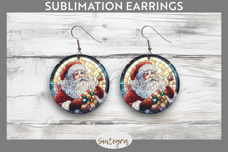 stained-glass-santa-claus-round-earrings-sublimation