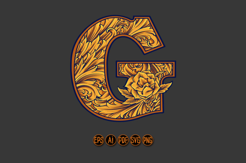 golden-letter-g-monogram-logo-vintage-flourish