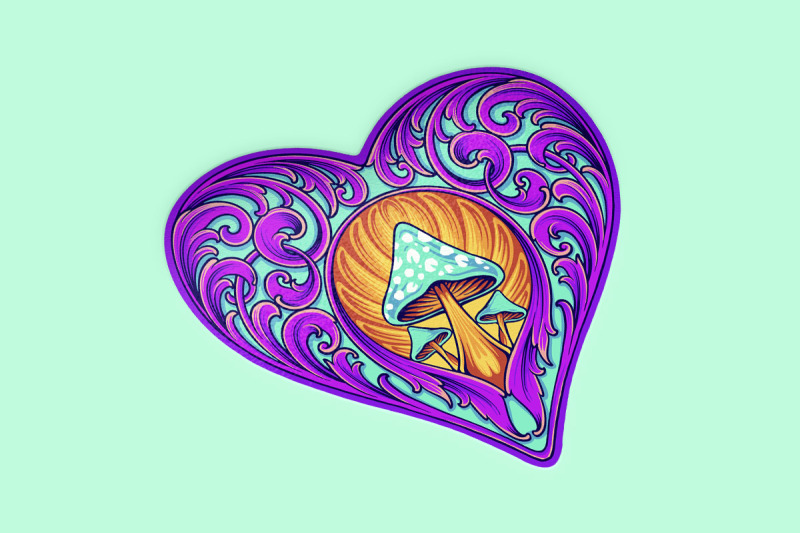 glamorous-heart-ornament-with-magic-mushrooms