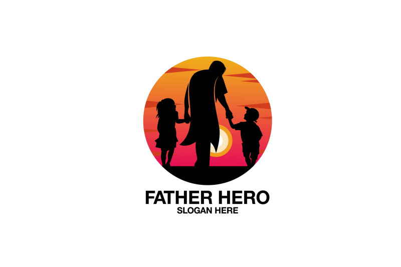 father-hero-vector-template-logo-design