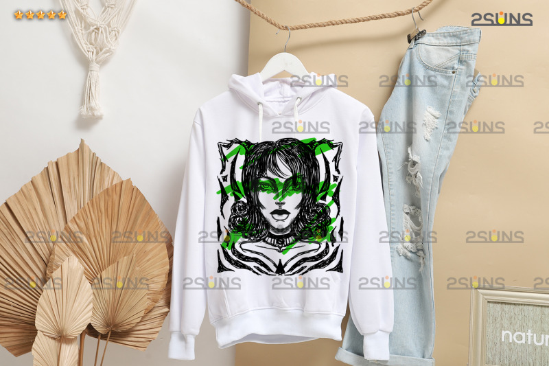 tattoo-girl-illustration-png-clipart-magic-sublimation