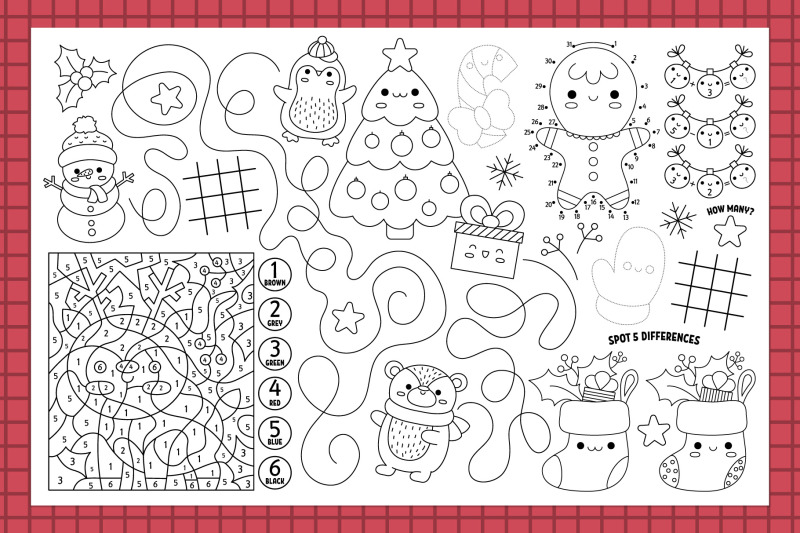 kawaii-christmas-coloring-activity-mats