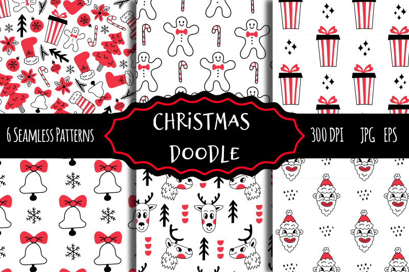 christmas-doodle-seamless-patterns