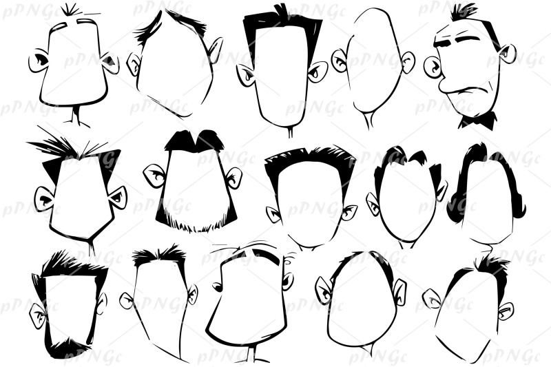 doodle-blank-faces-clipart