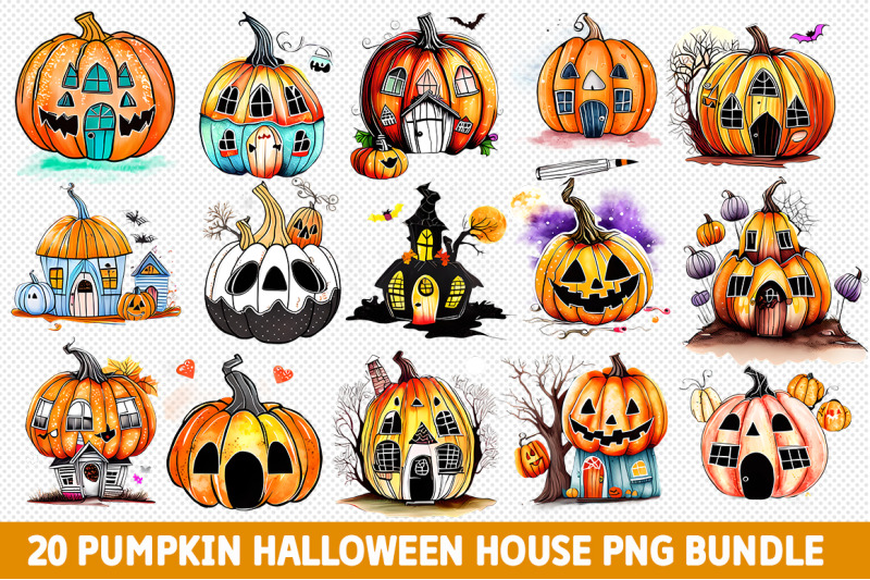 pumpkin-halloween-house-png-bundle