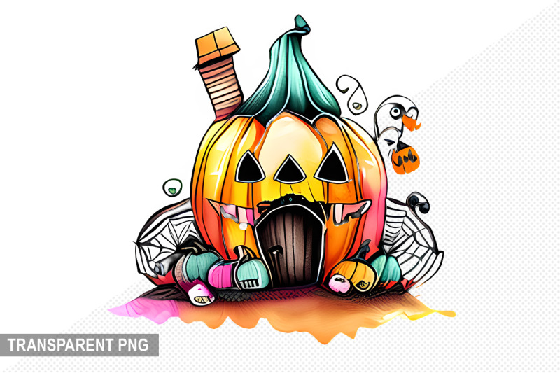 pumpkin-halloween-house-png-bundle