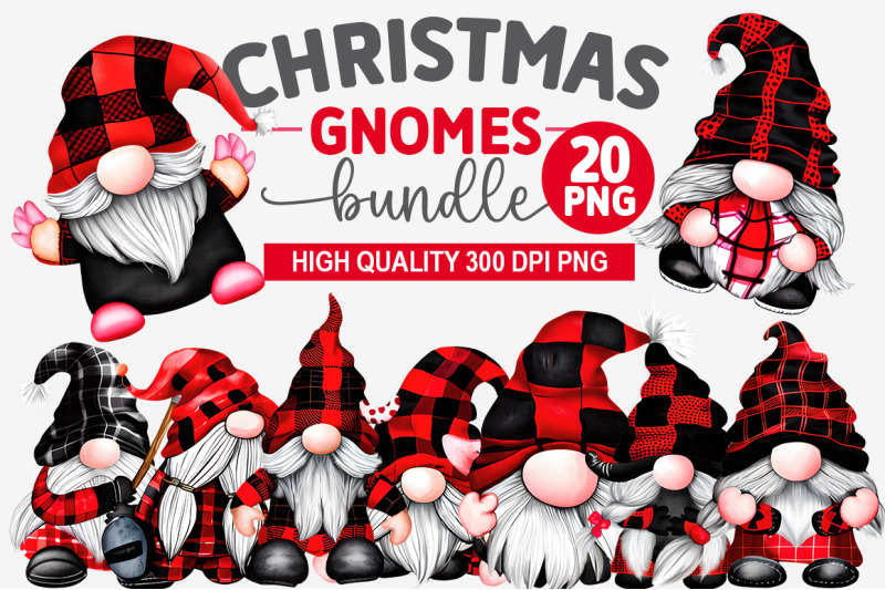christmas-buffalo-plaid-gnome-png-bundle