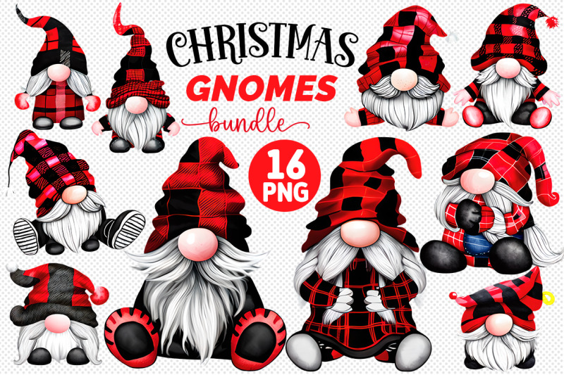 christmas-buffalo-plaid-gnome-png-bundle