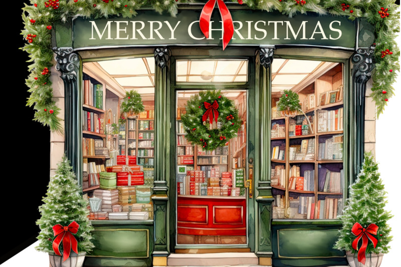 christmas-bookstore-literary-art-print-digital-download