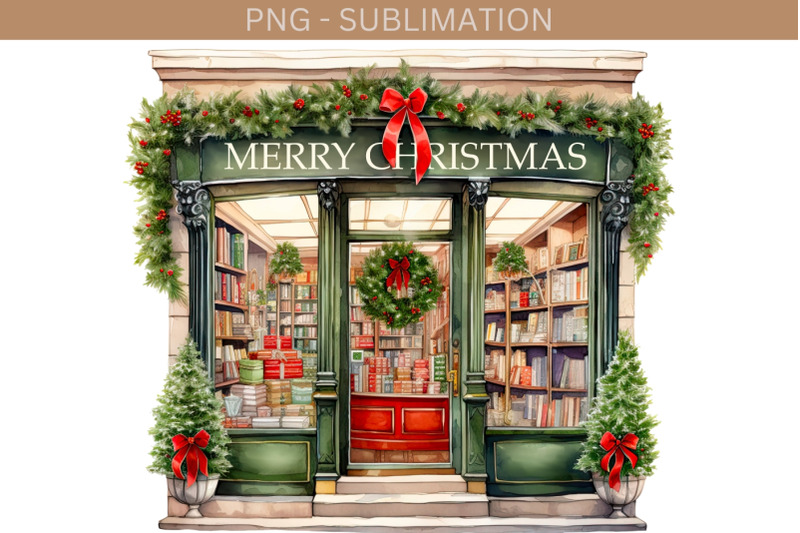 christmas-bookstore-literary-art-print-digital-download