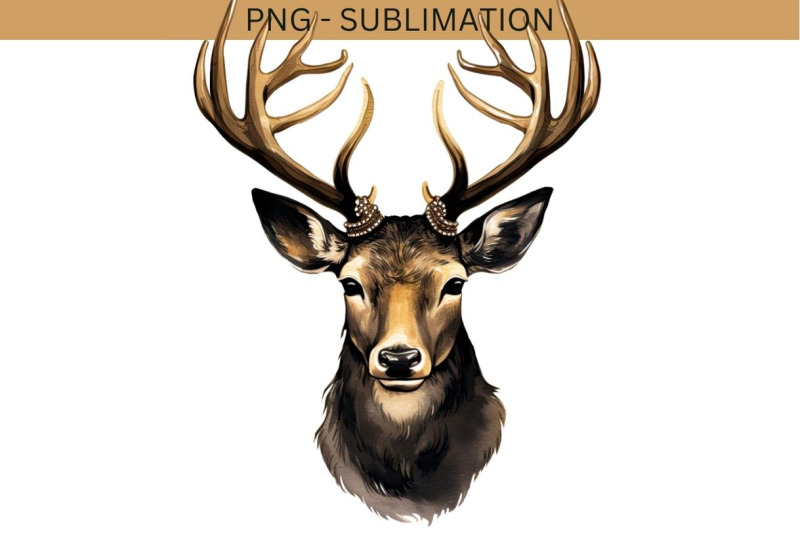 black-christmas-deer-sublimation-image