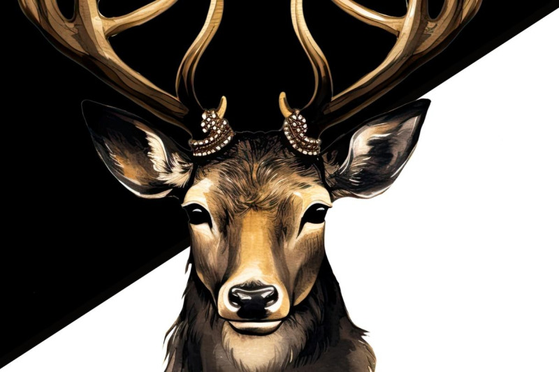 black-christmas-deer-sublimation-image