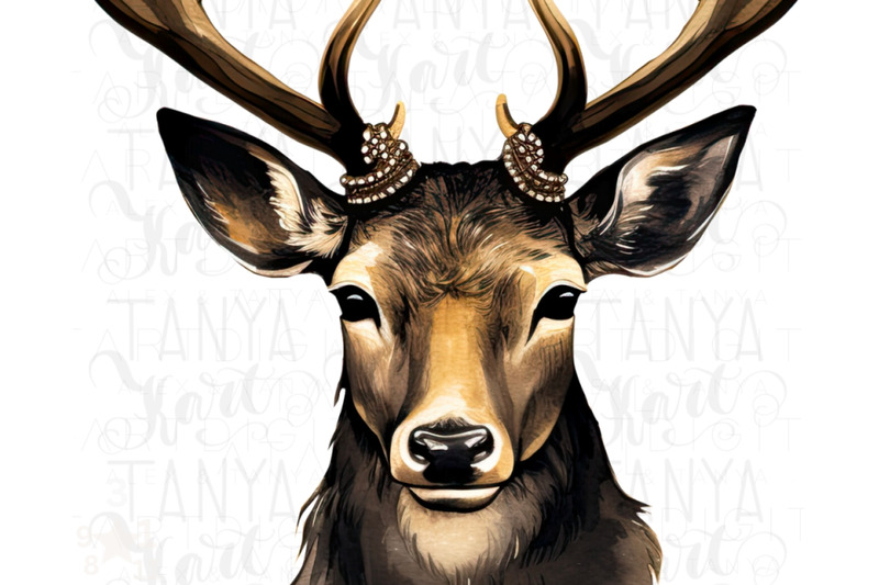 black-christmas-deer-sublimation-image