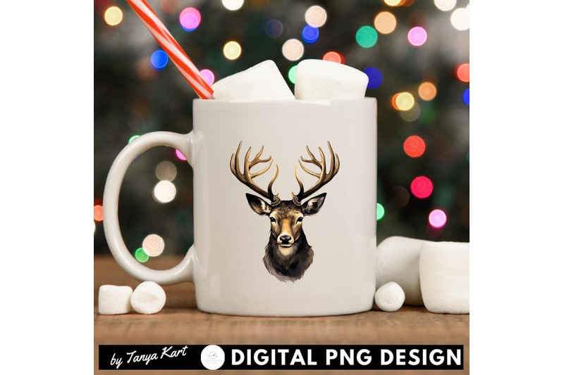 black-christmas-deer-sublimation-image