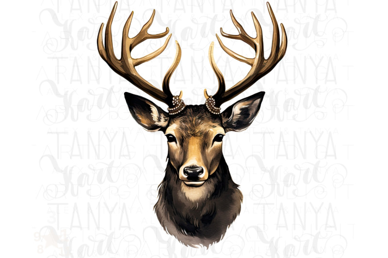 black-christmas-deer-sublimation-image