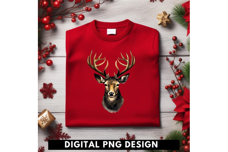 black-christmas-deer-sublimation-image