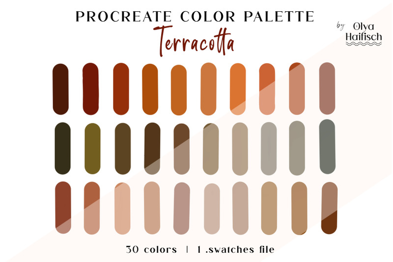 terracotta-procreate-palette-warm-earthy-brown-color-swatches