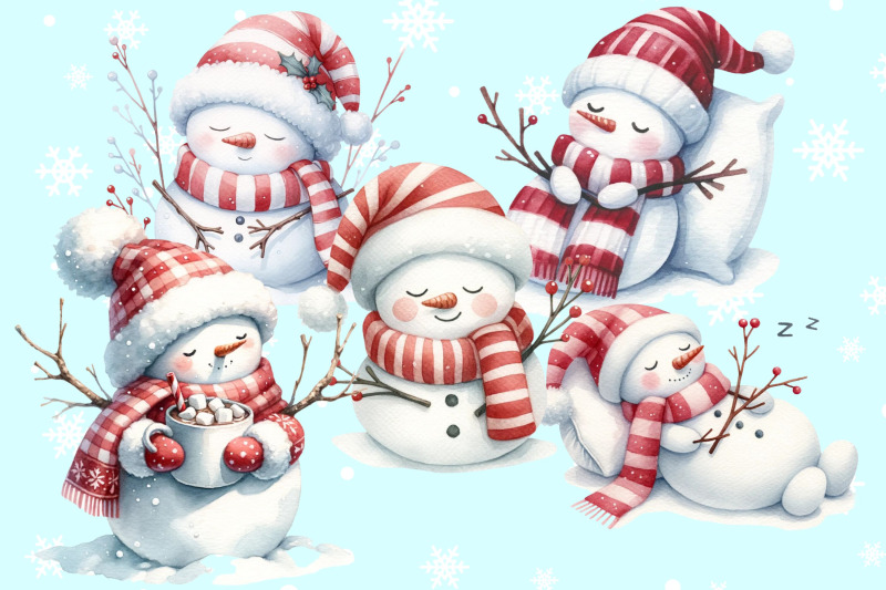 37-adorable-watercolor-snowmen