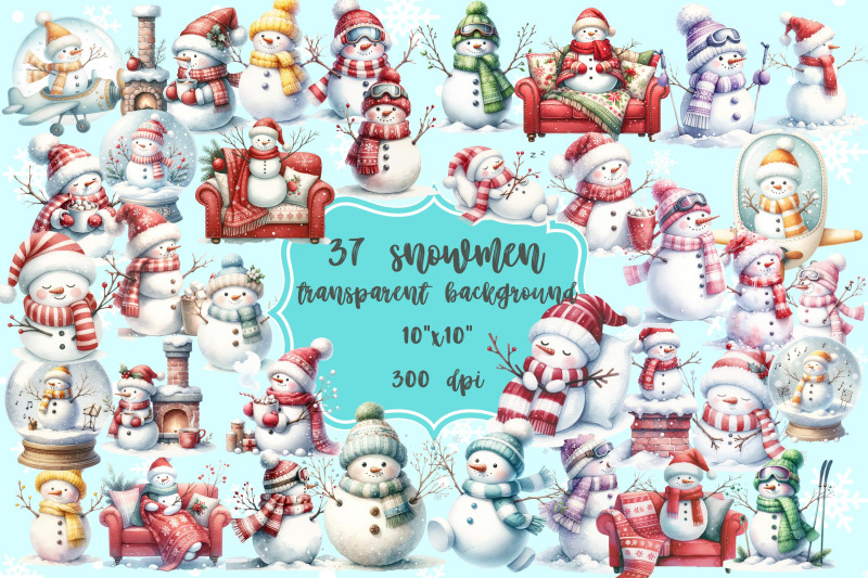 37-adorable-watercolor-snowmen