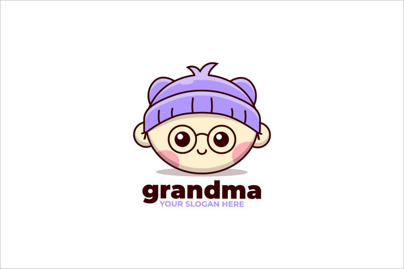 grandma-cartoon-face-vector-template-logo-design