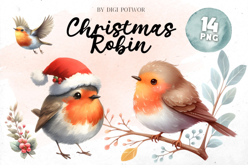 watercolor-christmas-robin-bundle-png-cliparts