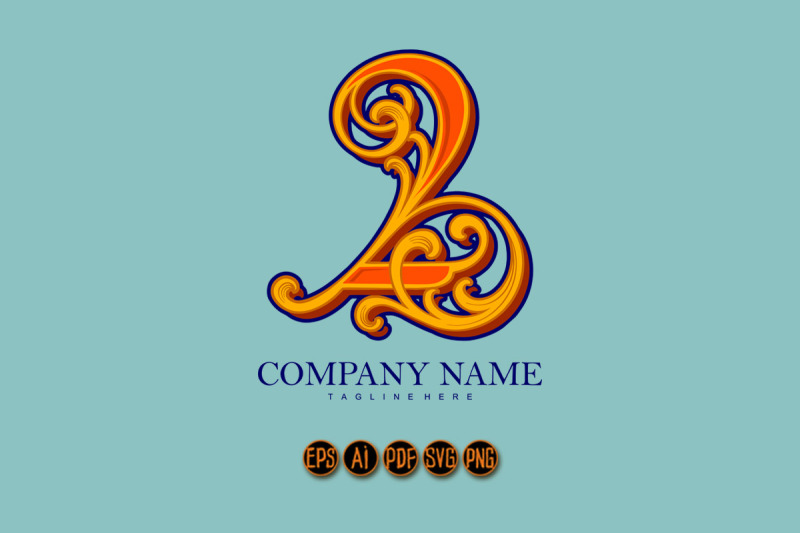 antique-elegant-classic-number-2-monogram-logo