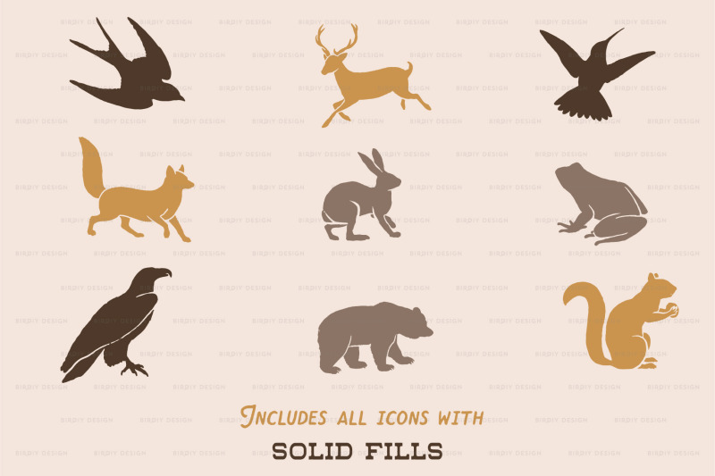 forest-animal-icons-hand-drawn-set