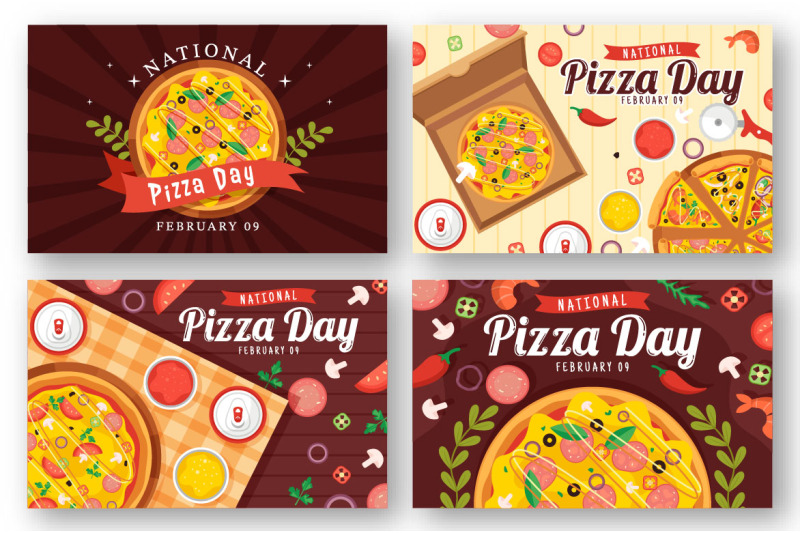 14-national-pizza-day-vector-illustration