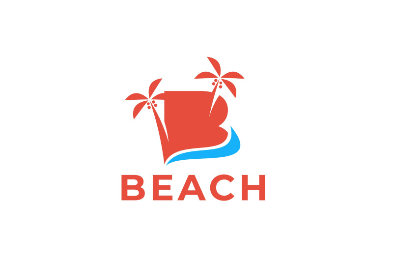 letter-b-beach-vector-template-logo-design