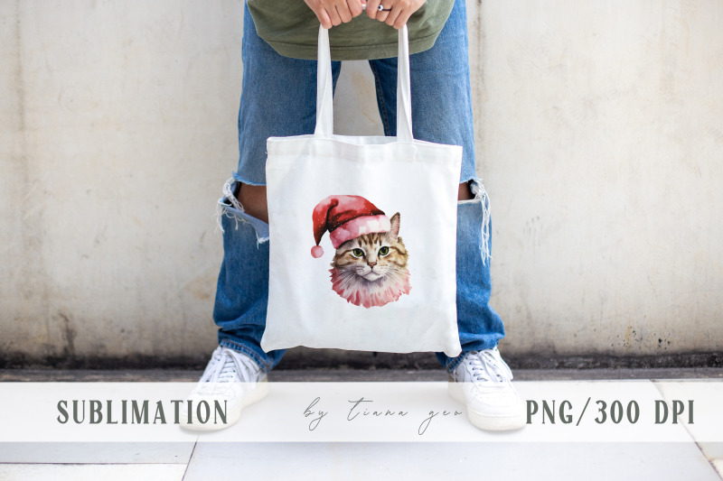 cute-watercolor-christmas-santa-cat-clipart-1-png-file