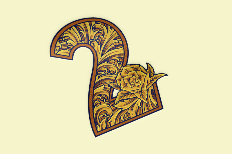 timeless-number-two-vintage-flourish-monogram-emblem