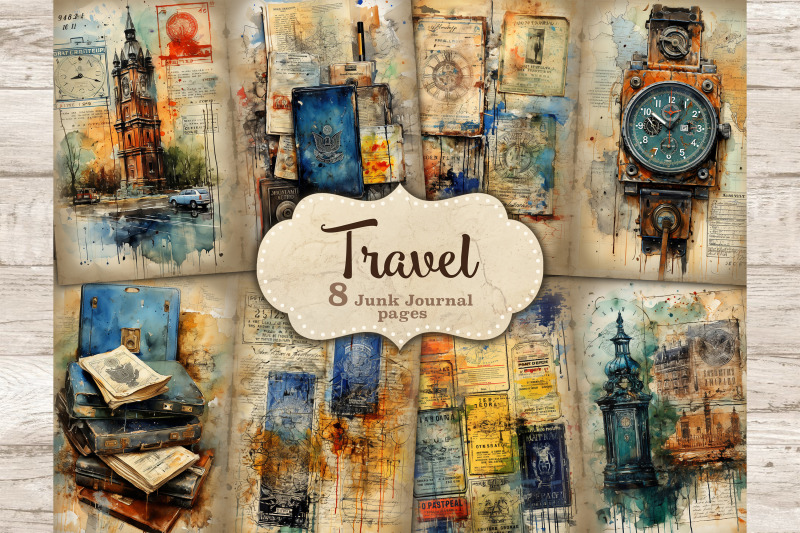 travel-junk-journal-pages-digital-collage-sheet