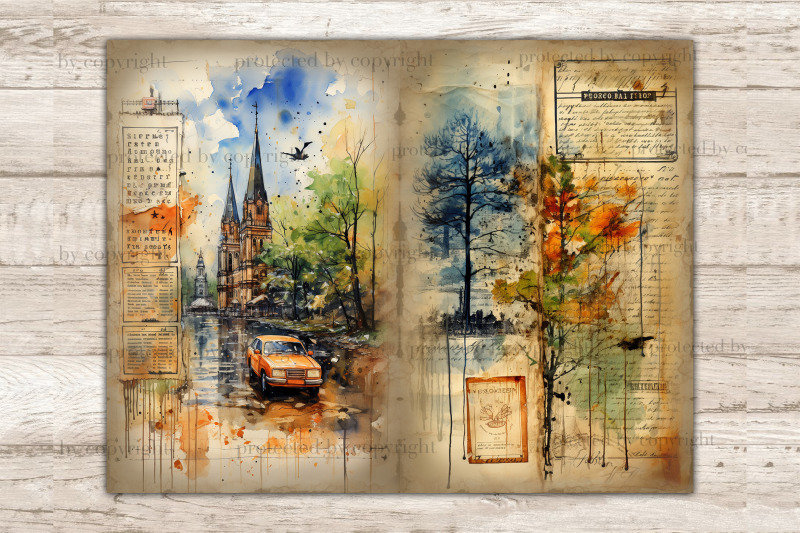 travel-junk-journal-pages-digital-collage-sheet